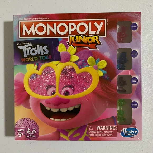 Monopoly® Junior: DreamWorks Trolls World Tour Edition Board Game-New - Picture 5 of 8